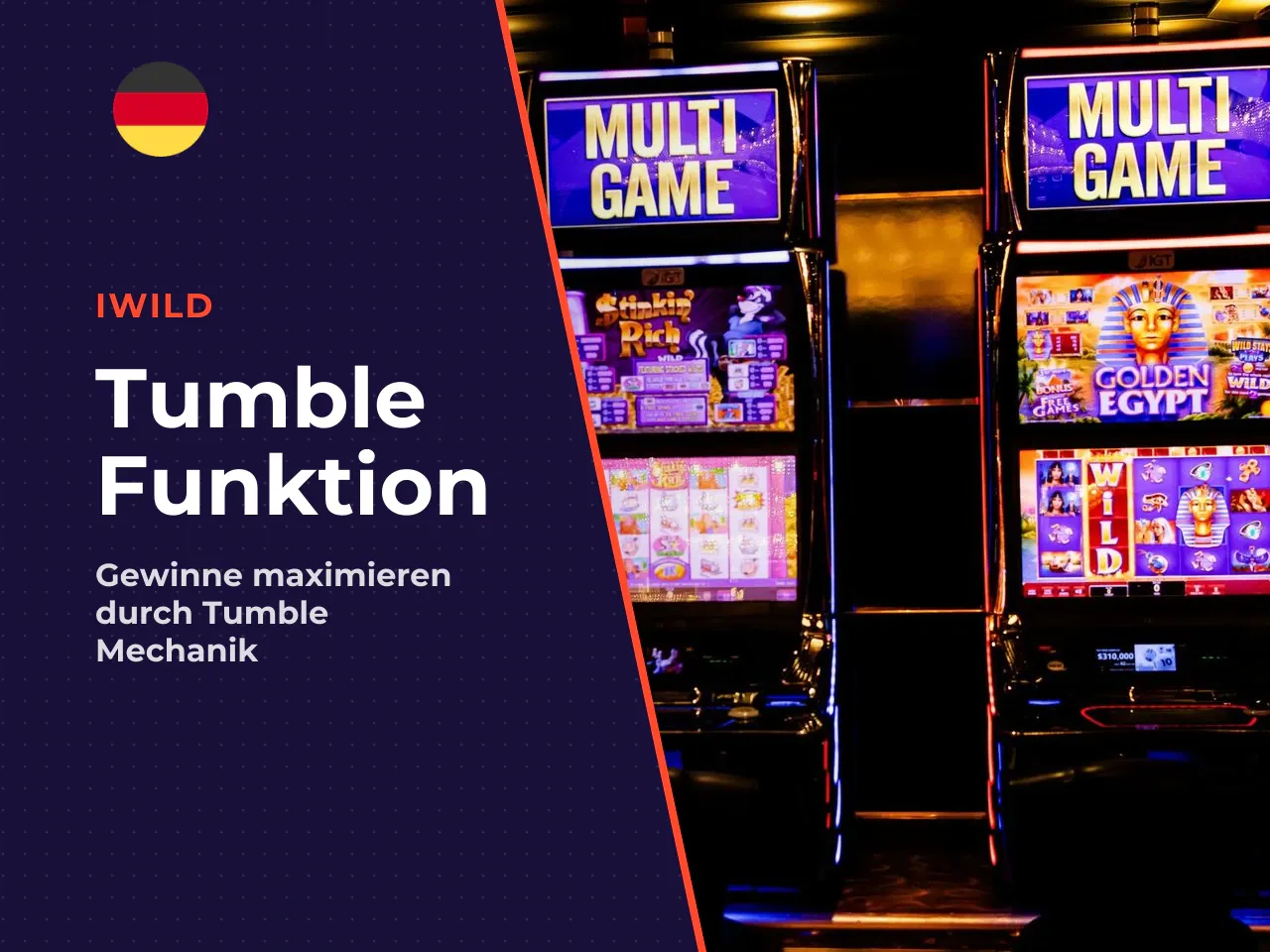 Tumble Feature und zufällige Multiplikator Symbole